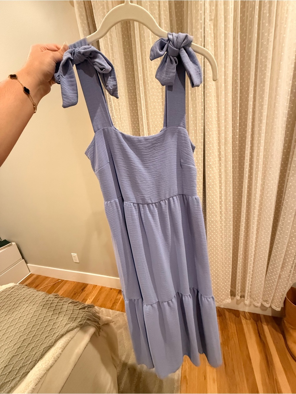 See You Monday Light Lavender Tie-Shoulder Midi Dress